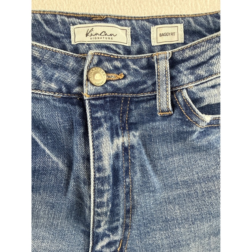 KanCan Signature Baggy Fit Distressed High Rise Jeans Medium Wash VBK1908A 27 - Picture 5 of 8